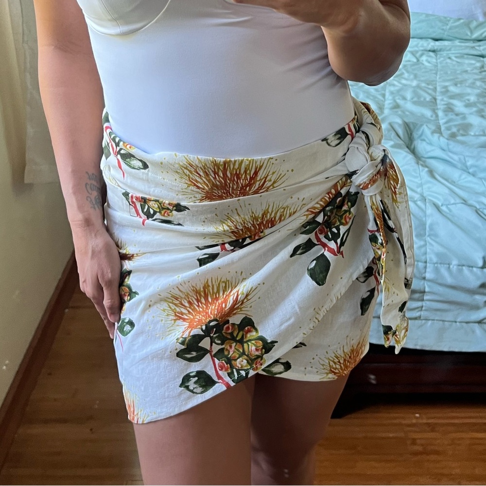 Alohiwai Lani ohia Lehua print Wrap Skirt